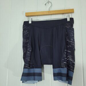 NWT Nice Win Womens Size Large Padded Compression Cycling Shorts Black Blue Grey